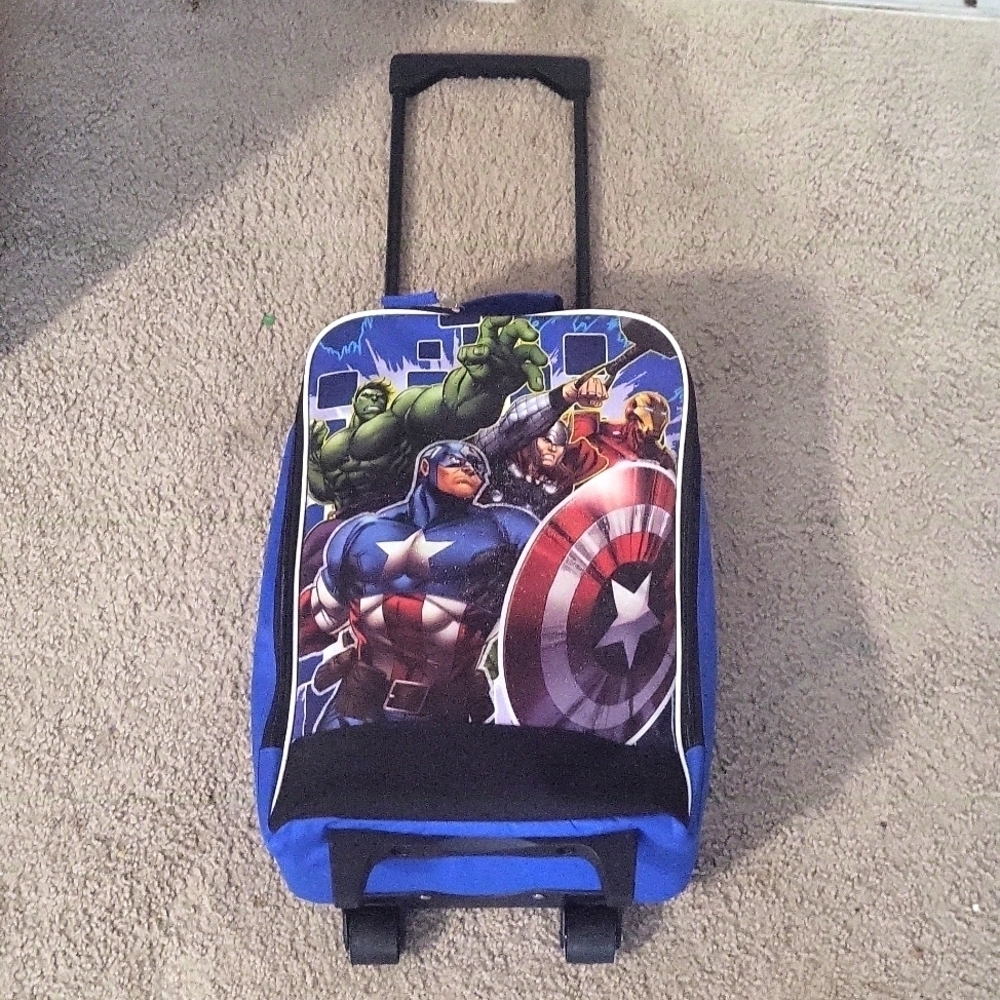 Marvel Avengers kids suitcase on wheels in blue,black colors